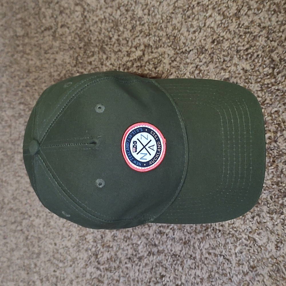 N.Z.A New Zealand Auckland 19 AN 960 Olive Green Patch Logo Strapback Hat OS